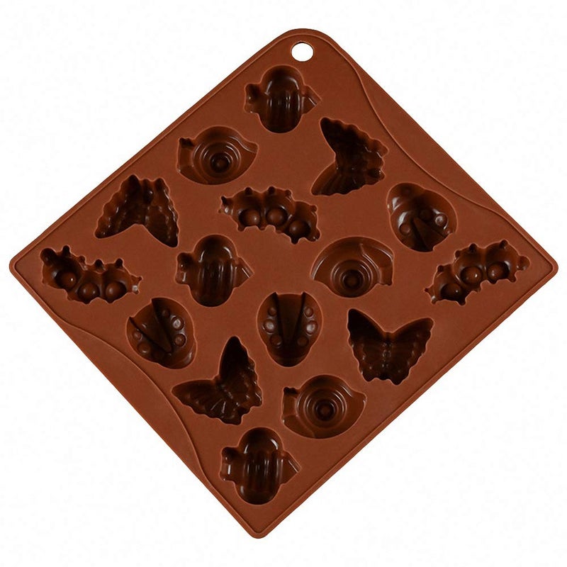 HiParty 2Pcs 16 Cavity Insect Silicone Molds Butterfly Snail Ladybug Bee Bug Chocolate Candy Mold Insects Crayon Wax Melt Mini Soap Mould Ice Cube Tray (Random Colors) - Image 4